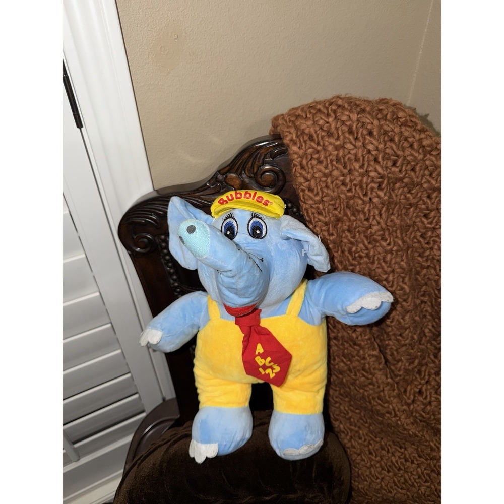 Bubbles The Elephant Plush Stuffed Animal 14" Blue T.L.E.